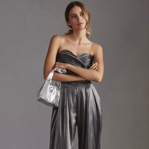 Anthropologie Strapless Shine Jumpsuit Size 14 Tall New With Tags